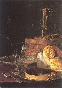 Melendez, Luis Eugenio Still-Life with a Box of Sweets and Bread Twists Spain oil painting reproduction